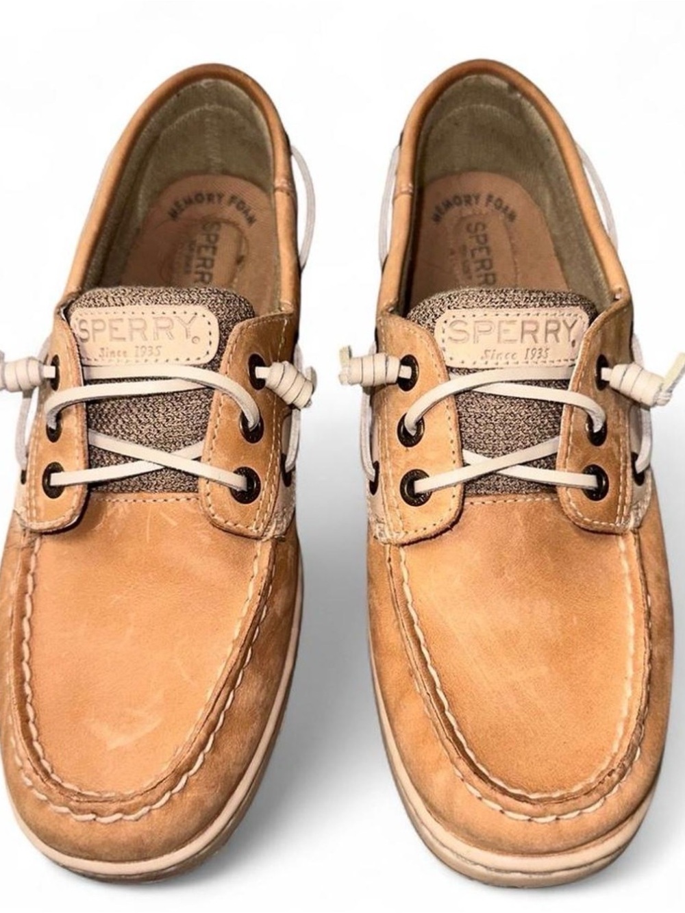 Sperry Women’s Light Brown Leather Two-Eye Boat Shoes